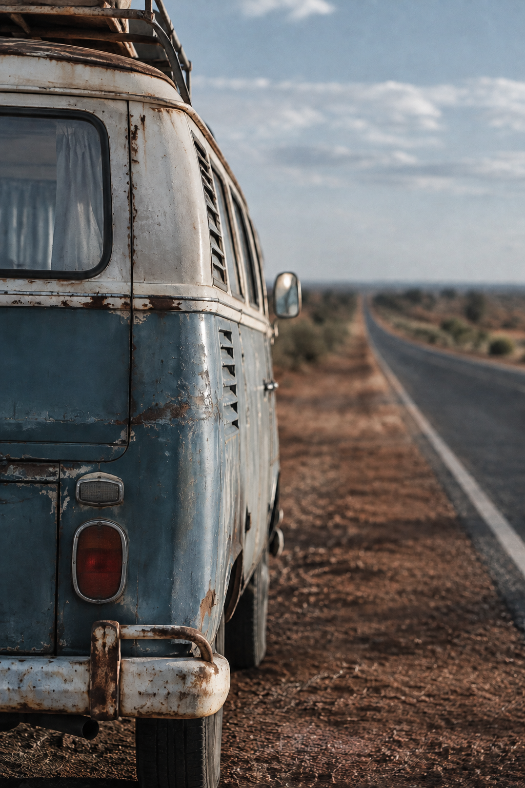 Colour-graded Kombi photograph with cooler daylight and grittier contrast