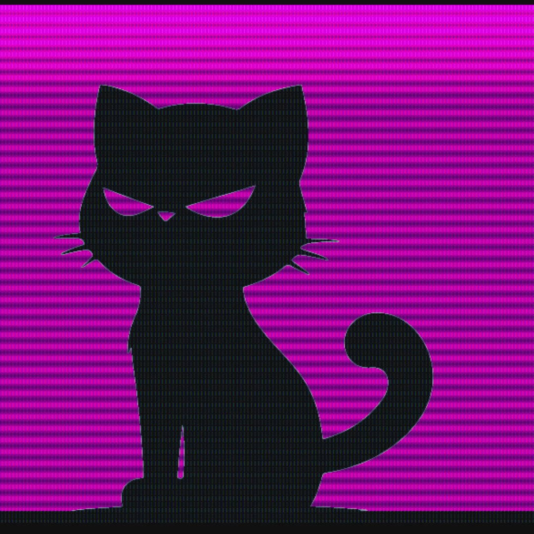 Promo video with three text scenes about the Black Kat 001 sticker, a shot of the sticker, and INSANA’s website address
